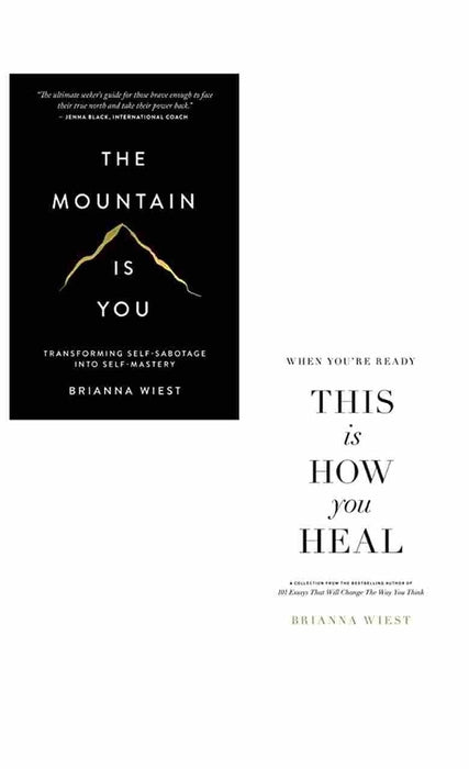 2 book set  The Mountain is You by Brianna Wiest + 101 Essays That Will Change The Way You Think (Paperback)