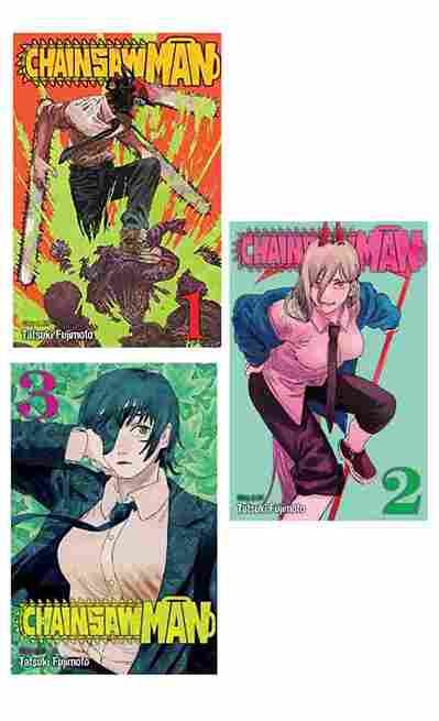 3 Manga Book Set Collection Chainsaw Man Vol. 01 + Chainsaw Man Vol. 02 + Chainsaw Man Vol. 03