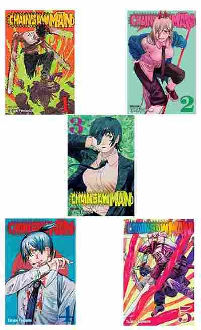 5 Books Set Chainsaw Man Manga Collection (Volumes 1-5, Paperback English) by Tatsuki Fujimoto