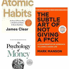 3 book set Atomic Habits + Psychology of Money + Subtle Art
