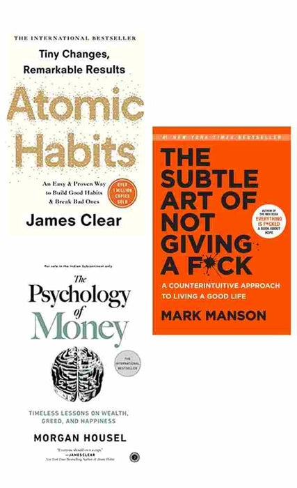 3 book set Atomic Habits + Psychology of Money + Subtle Art