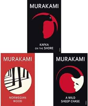 3 book combo by Murakami, kafka on the shore, norwegian wood and A wild Sheep chase