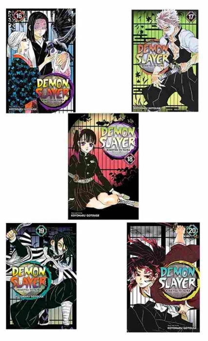 5 Book Set Demon Slayer Manga Collection (Volumes 16-20, Paperback English)