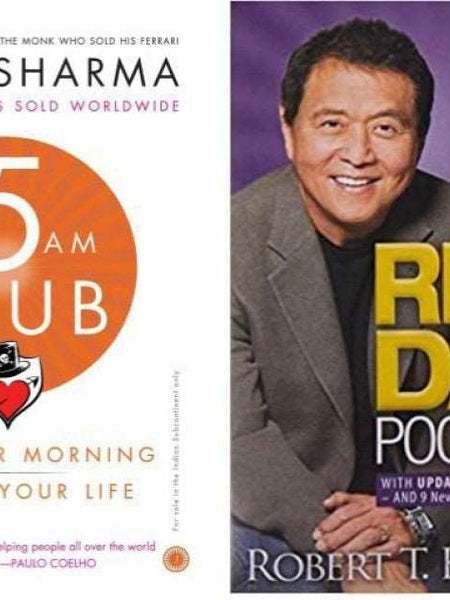 2 BOOK SET Rich Dad Poor Dad + The 5 AM Club