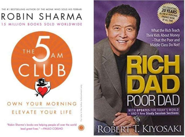 2 BOOK SET Rich Dad Poor Dad + The 5 AM Club