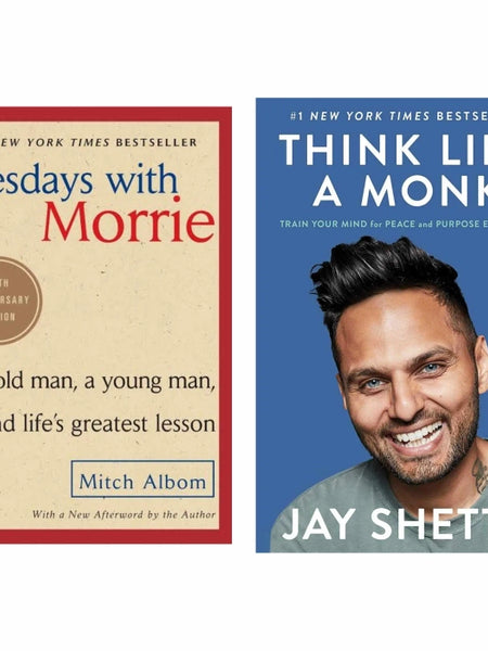 2 Book set ( Tuesday with Morrie , Think like monk )