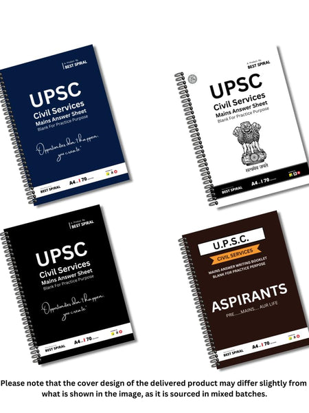 Best Spiral | UPSC Mains Answer Writing Booklet | Unruled Pages | UPSC Mains Answer Writing Sheet | A4 Notebook UNRULED (500 Pages) Brand: Best Spiral