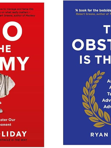 2 Book Set Collection The Obstacle is the Way + EGO IS THE ENEMY