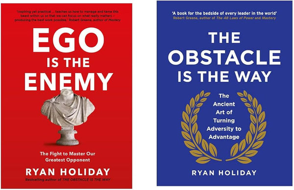 2 Book Set Collection The Obstacle is the Way + EGO IS THE ENEMY