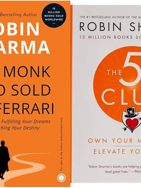 2 Book Set Collection The monk who sold Ferrar + The 5 AM Club