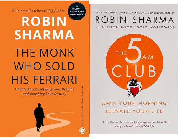 2 Book Set Collection The monk who sold Ferrar + The 5 AM Club