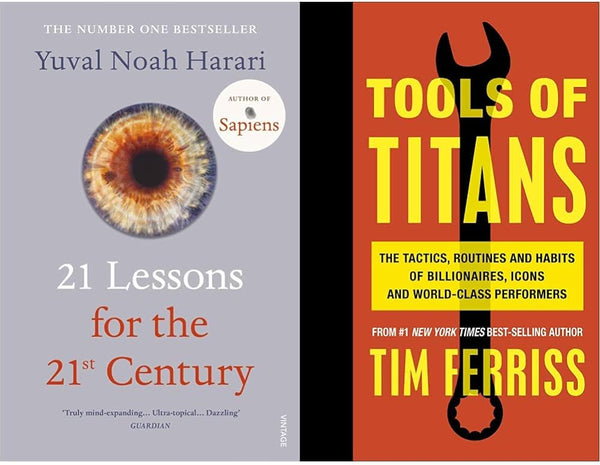 2 Book Set Collection  Tools of Titans + 21 Lessons for 21st Century