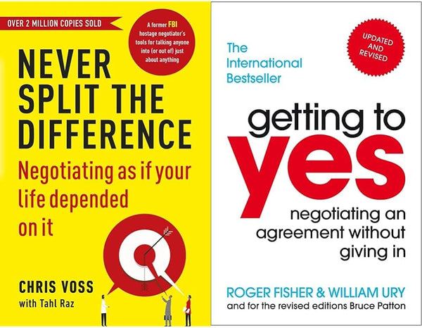 2 book set Getting to Yes + Never Split the Difference