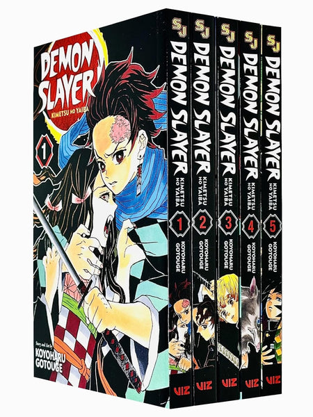 5 Books Set Demon Slayer Manga Collection (Volumes 1-5, Paperback English)