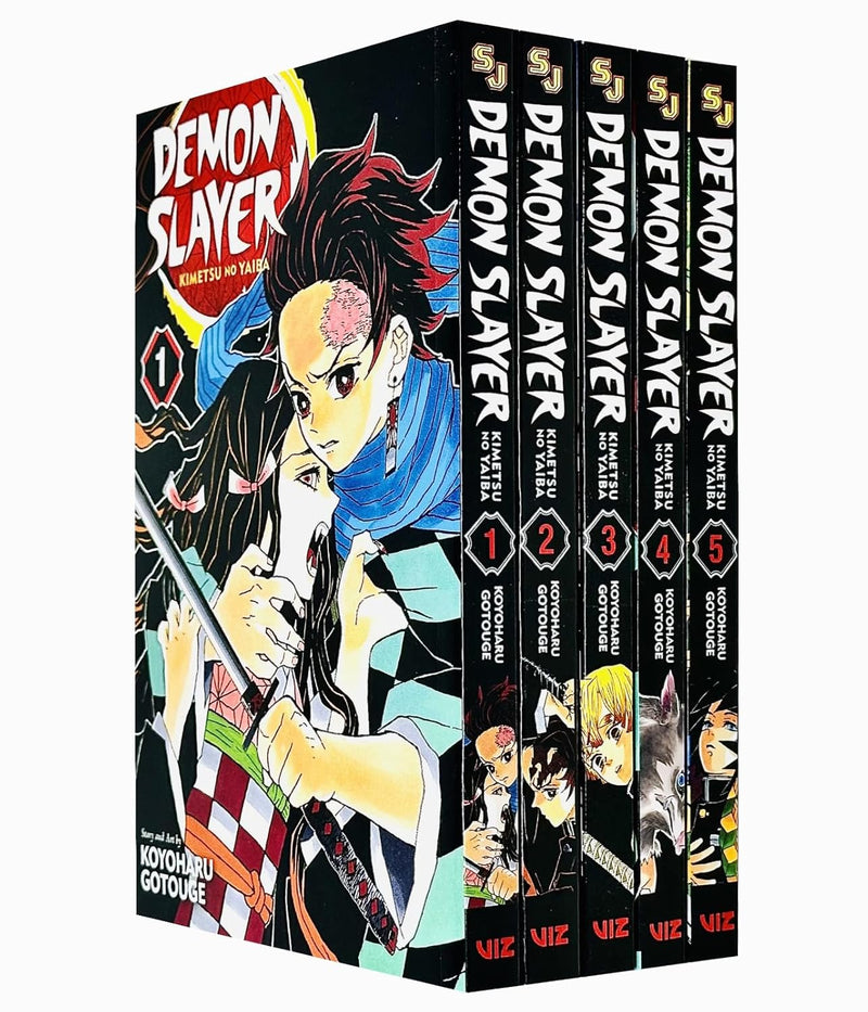 5 Books Set Demon Slayer Manga Collection (Volumes 1-5, Paperback English)