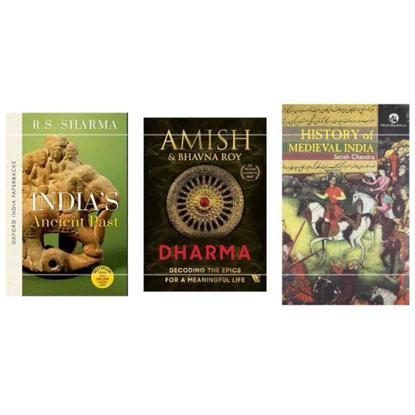 3 book set ( India's ancient Past , Dharma , History of Medieval India )