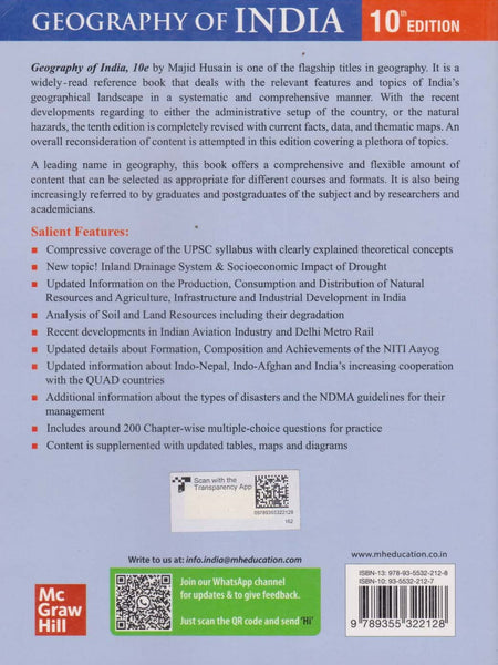 Geography of India for UPSC (English)|10th Edition|Civil Services Exam|State Administrative Exams by Late Majid Husain and Dr. Tasawwur Husain Zaidi