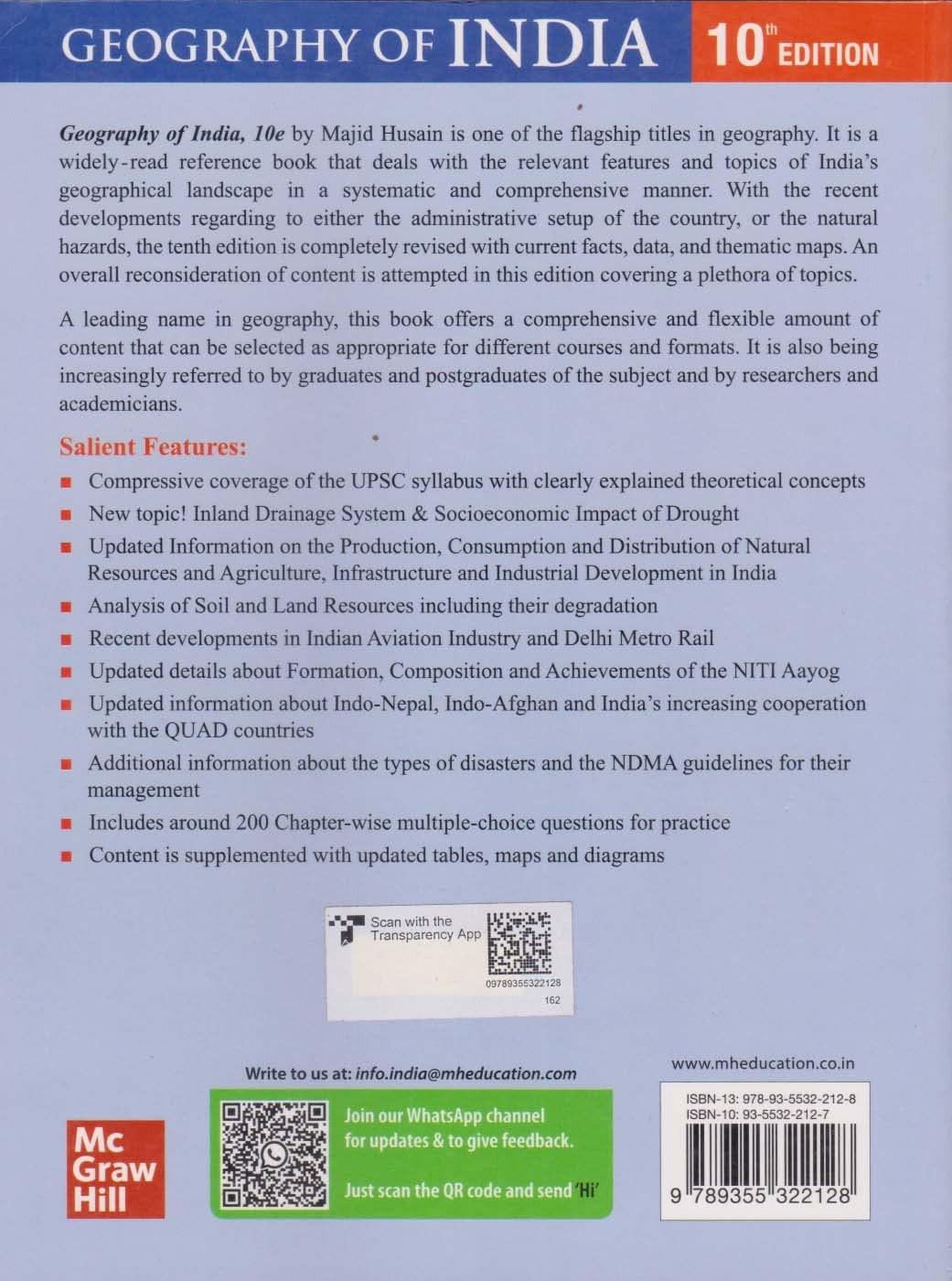 Geography of India for UPSC (English)10th EditionCivil Services Exam