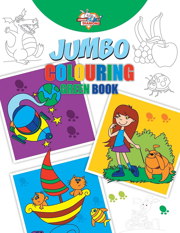 Jumbo Colouring Green Book for 4 to 8 years old  by Priyanka Verma