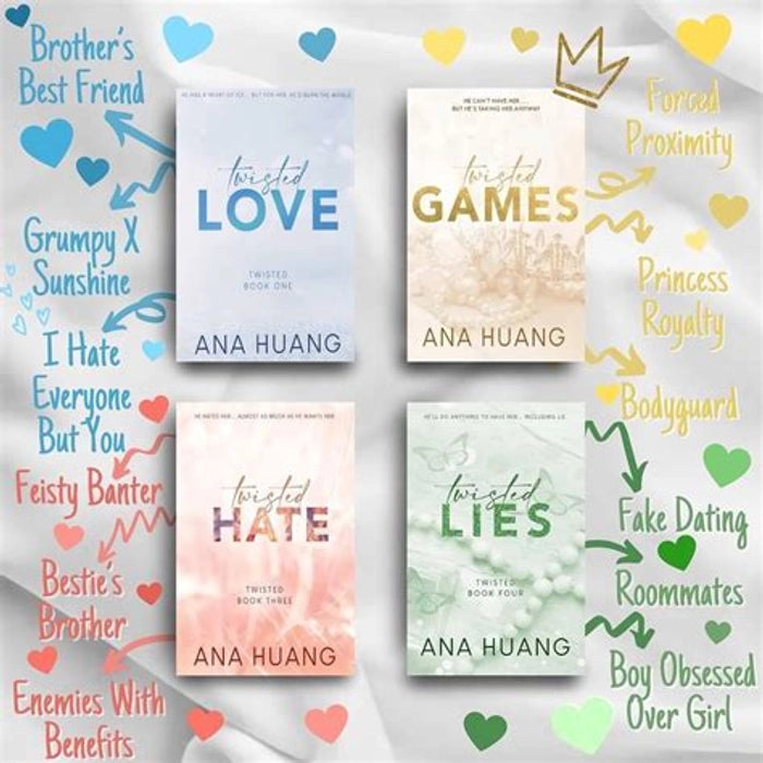 Anu huang Twisted 4 Book Set : Twisted love, Twisted Games, Twisted Hate, Twisted Lies