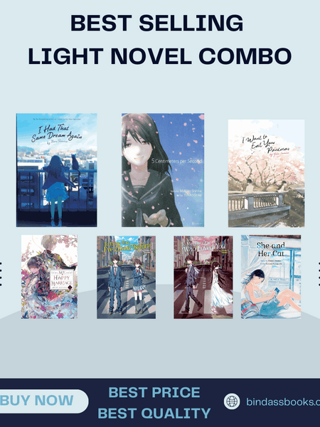 Best Selling Light Novel Combo include I Had That Same Dream Again, 5 Centimeters per Second, I Want to Eat Your Pancreas, My Happy Marriage, To Me, The One Who Loved You, To Every You I've Loved Before and She and Her Cat