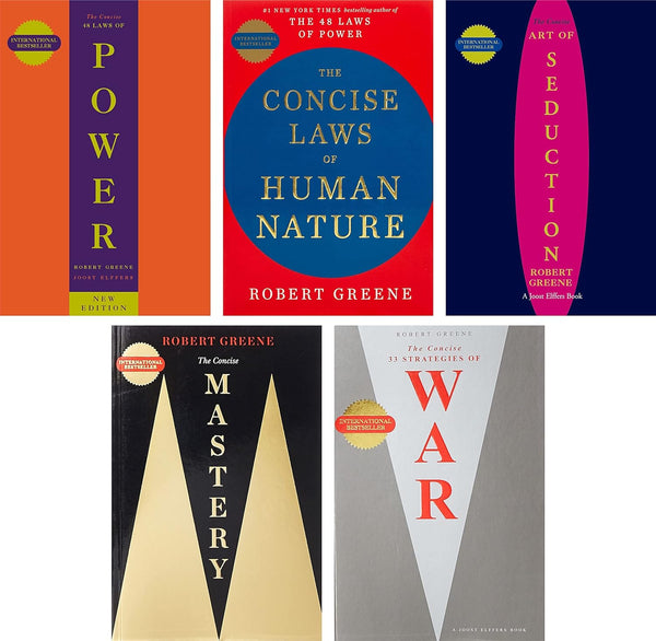 5 Books Set By Robert Greene The Concise 48 Laws Of Power; The Concise Laws Of Human Nature; The Concise Mastery; The Concise Art Of Seduction & The Concise 33 Strategies Of War