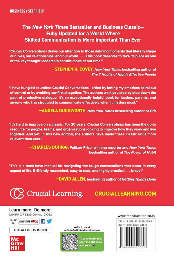 Crucial Conversations: Tools for Talking When Stakes Are High by Joseph Grenny, Kerry Patterson, Ron McMillan, Al Switzler, Emily Gregory