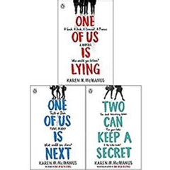 3 book set by Karen M Mcmanus one of us is nex one of us is lying Two can keep secret