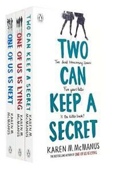 3 book set by Karen M Mcmanus one of us is nex one of us is lying Two can keep secret