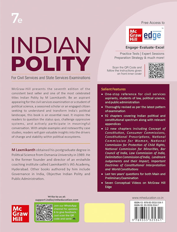 Indian Polity for UPSC (English| 7th Edition) M Laxmikant