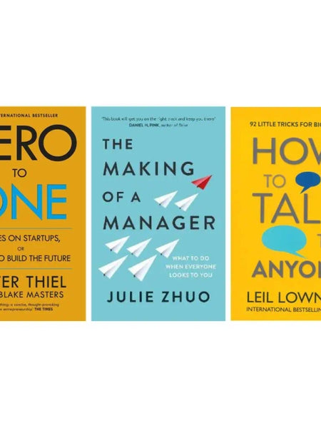 zero to one, the making of a manager, how to talk to anyone 3 books combo paperback