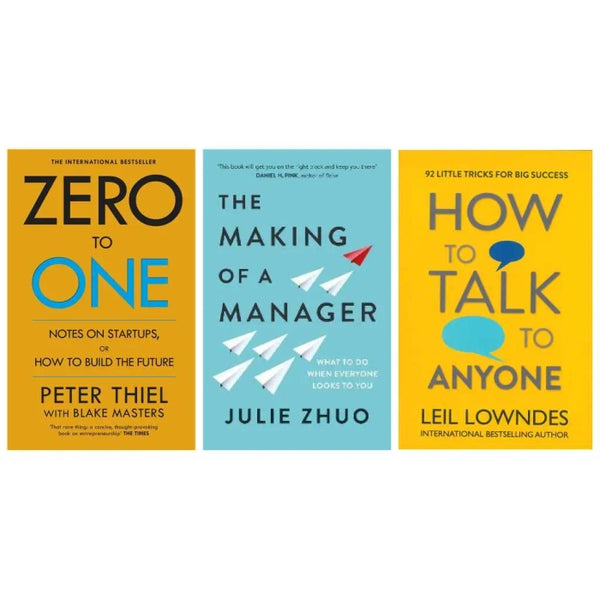 zero to one, the making of a manager, how to talk to anyone 3 books combo paperback