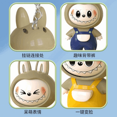 Labubu Pendant Trendy Play Rotating Face Changing Decompression Toys Keychains
