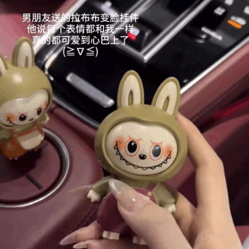 Labubu Pendant Trendy Play Rotating Face Changing Decompression Toys Keychains