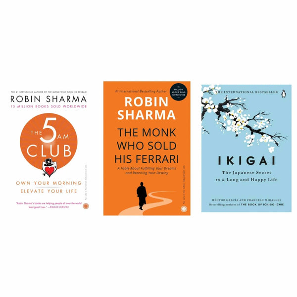 3 book set ( 5 am club , the monk who sold his Ferrari , Ikigai )