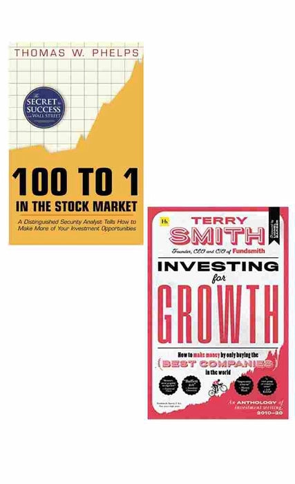 2 Book Set Collection 100 to 1 in the Stock Market + Investing for Growth