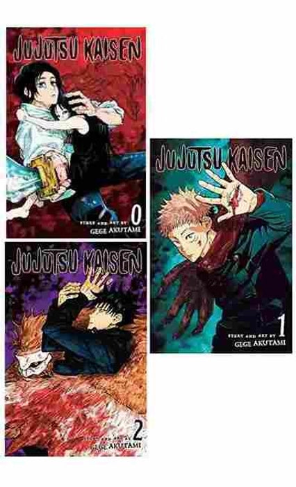 3 Manga Books Set JUJUTSU KAISEN: 0 + JUJUTSU KAISEN: 1 + JUJUTSU KAISEN: 2