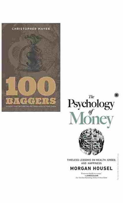 2 Book Set Collection 100 Baggers + The Psychology of Money