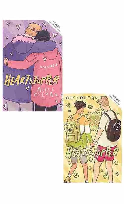 2 Book Set Collection Heartstopper Volume Four + Heartstopper Volume Three