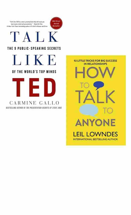 2 Book Set Collection Talk like ted + How to Talk to Anyone