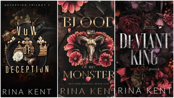 3 book set by Rina Kent : Blood of my monster, Vow of deception, Deviant king