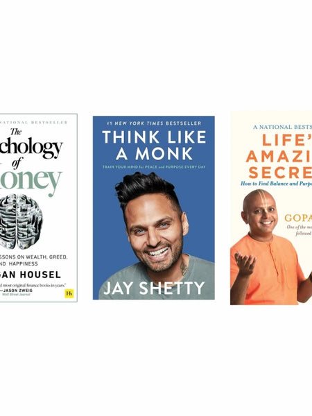 3 book set ( Psychology of money , Think like monk , Life's amazing secrets )