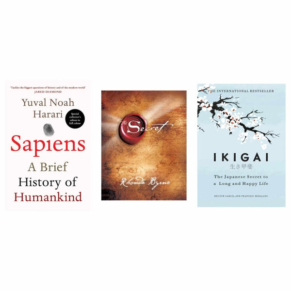 3 book set ( Sapiens , The secret , Ikigai )