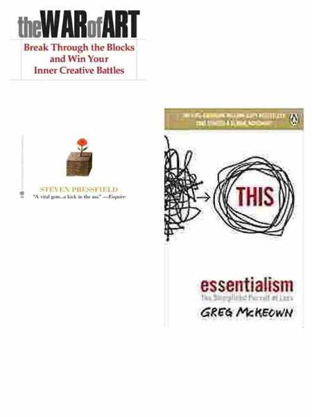 2 Book Set Collection War Of Art + Essentialism