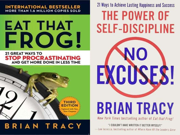 2 Book Set Collection No Excuses: The Power of Self-Discipline + Eat That Frog!