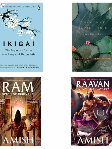 Ikigai, The God of Small Things, Ram, Raavan - A Thoughtful 4-Book Set
