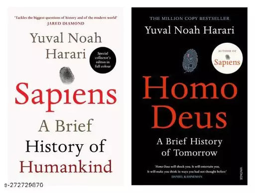 2 Book Set Collection Homo Deus + Sapiens: A Brief History of Humankind