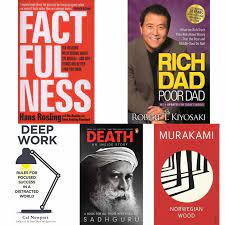 The Wisdom Collection: Factfulness, Rich Dad Poor Dad, Deep Work, Death, Norwegian Wood 5 Book Set