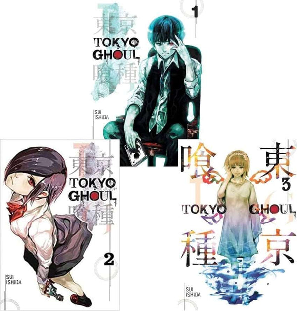 3 book manga set  Tokyo Ghoul - Vol. 1 +Tokyo Ghoul - Vol. 2 + Tokyo Ghoul - Vol. 3- Sui Ishida