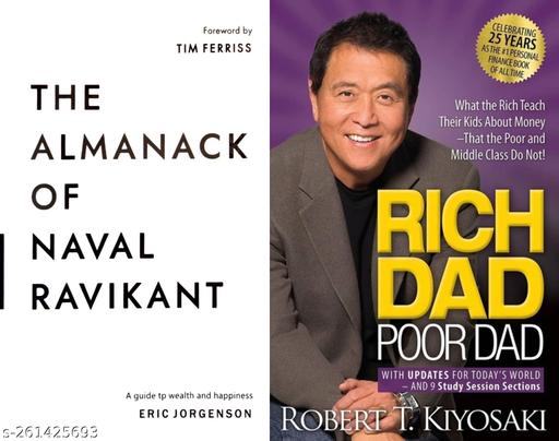 2 book set Rich Dad Poor Dad + The Almanack Of Naval Ravikant